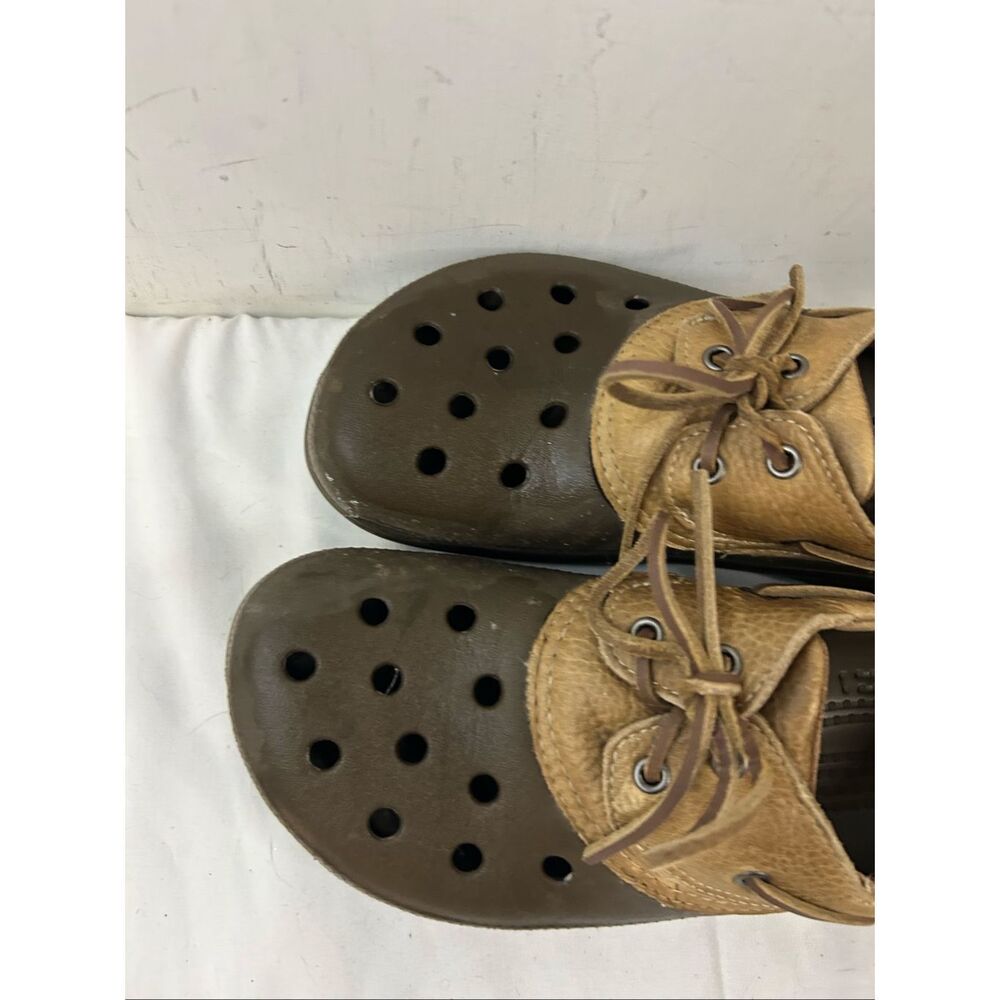 Crocs men’s brown boat shoes size 11‎ defect - Picture 4 of 10